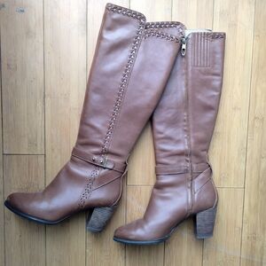 UGG Leather Claudine Tall Boots Chestnut Brown Women's US Size 7